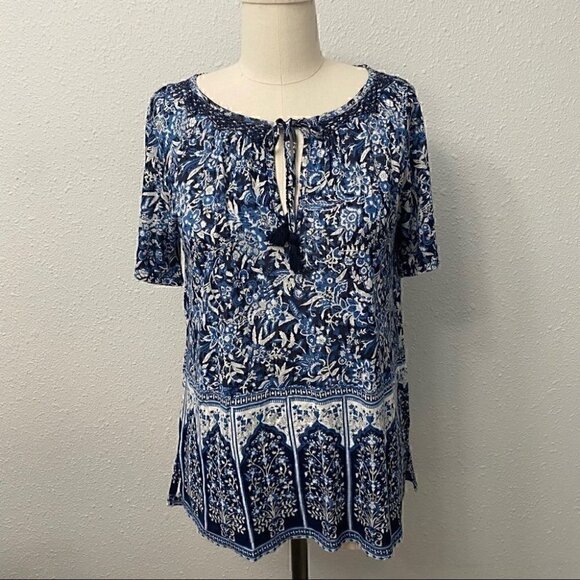 NWT Lucky Brand Floral Paisley Boho Top - Picture 4 of 11